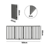 Alopet Wooden Pet Gate Dog Fence 4 Panels 80cm Grey - Side View