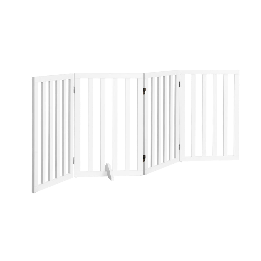 Alopet Wooden Pet Gate Security Door 4-Panel 80cm