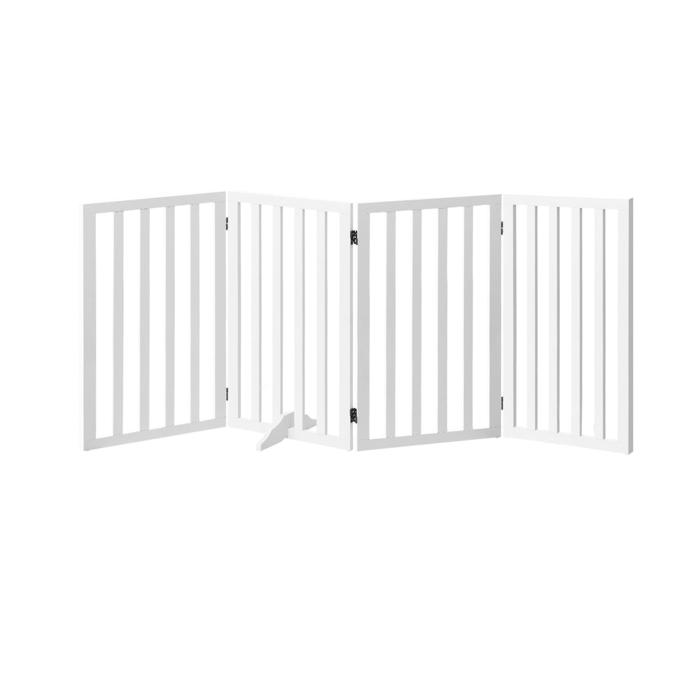 Alopet Wooden Pet Gate Security Door 4-Panel 80cm