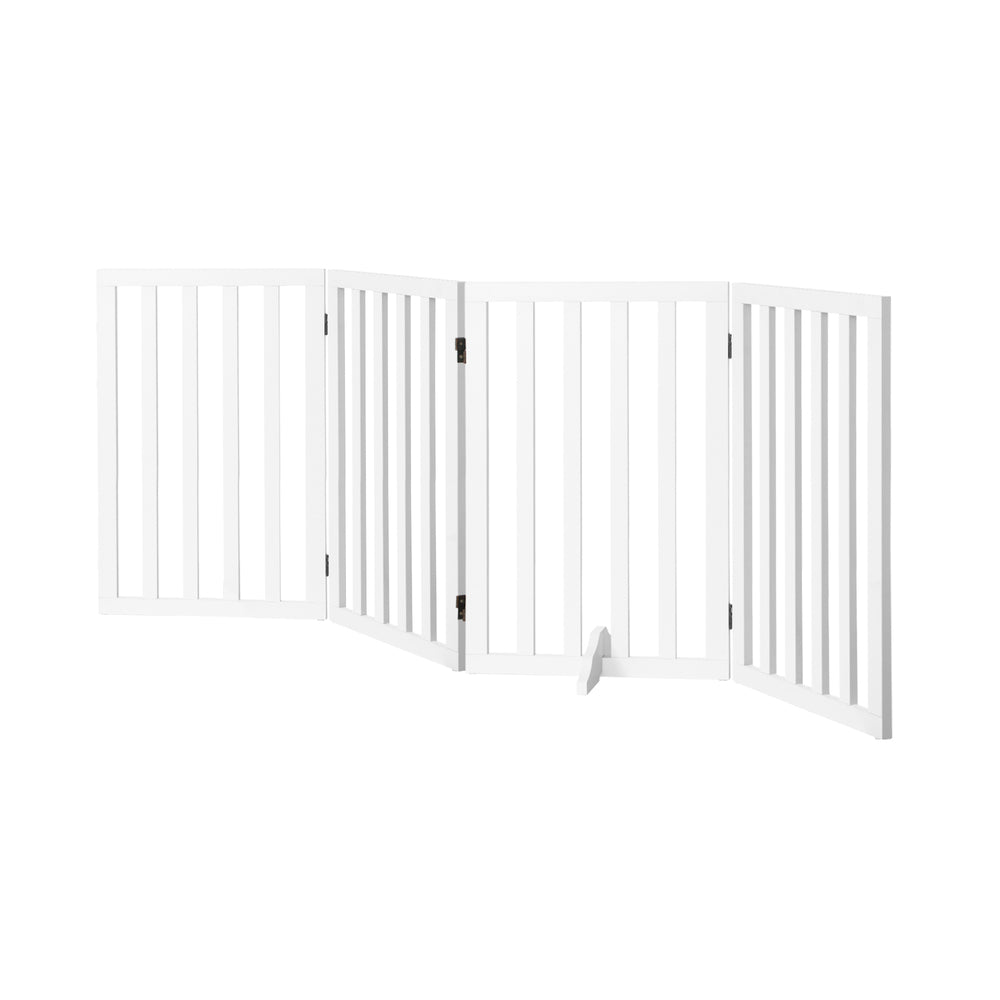 Alopet Wooden Pet Gate Security Door 4-Panel 80cm