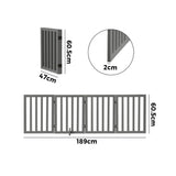 Alopet Wooden Pet Gate Safety Stair Barrier 4-Panel Grey