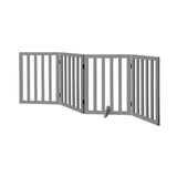 Alopet Wooden Pet Gate Safety Stair Barrier 4-Panel Grey - 45-Degree Angle