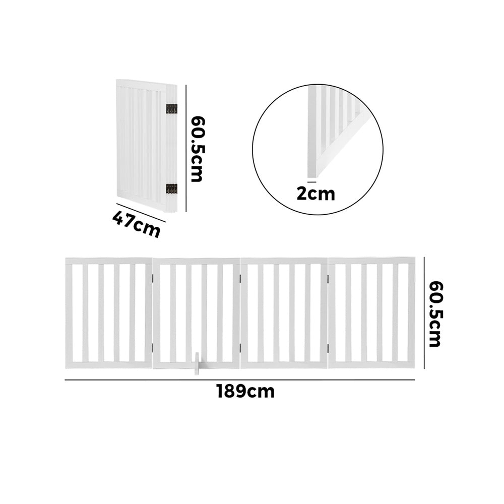 Alopet Wooden Pet Gate Dog Fence 4 Panels