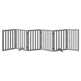 Alopet Wooden Pet Gate Dog Fence 6 Panels 80cm Grey