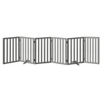 Alopet Wooden Pet Gate Dog Fence 6 Panels 80cm Grey
