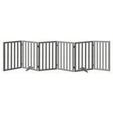 Alopet Wooden Pet Gate Dog Fence 6 Panels 80cm Grey