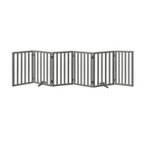 Alopet Wooden Pet Gate Dog Fence 6 Panels 80cm Grey