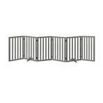 Alopet Wooden Pet Gate Dog Fence 6 Panels 80cm Grey