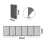 Alopet Wooden Pet Gate Dog Fence 6 Panels 80cm Grey - Close-Up Angle