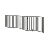 Alopet Wooden Pet Gate Dog Fence 6 Panels 80cm Grey