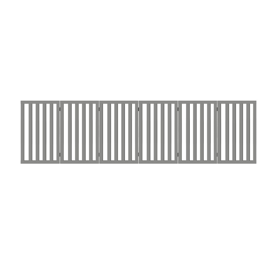 Alopet Wooden Pet Gate Dog Fence 6 Panels 80cm Grey