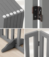 Alopet Wooden Pet Gate Dog Fence 6 Panels 80cm Grey