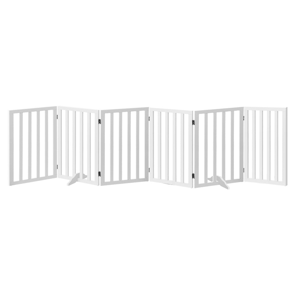 Alopet Wooden Pet Gate Security Door 6-Panel 80cm