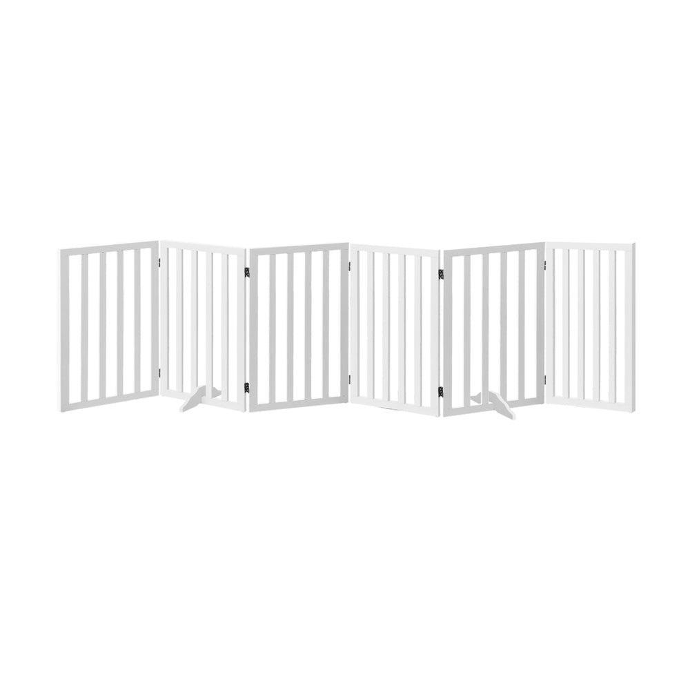 Alopet Wooden Pet Gate Security Door 6-Panel 80cm