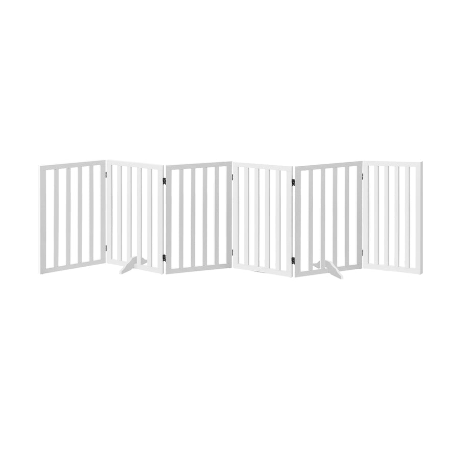 Alopet Wooden Pet Gate Security Door 6-Panel 80cm