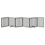 Alopet Wooden Pet Gate Safety Stair Barrier 6-Panel Grey