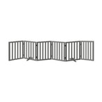 Alopet Wooden Pet Gate Safety Stair Barrier 6-Panel Grey