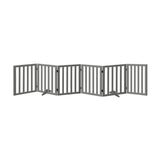 Alopet Wooden Pet Gate Safety Stair Barrier 6-Panel Grey - Side View