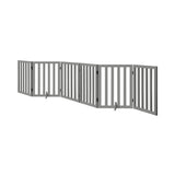 Alopet Wooden Pet Gate Safety Stair Barrier 6-Panel Grey - Low Angle