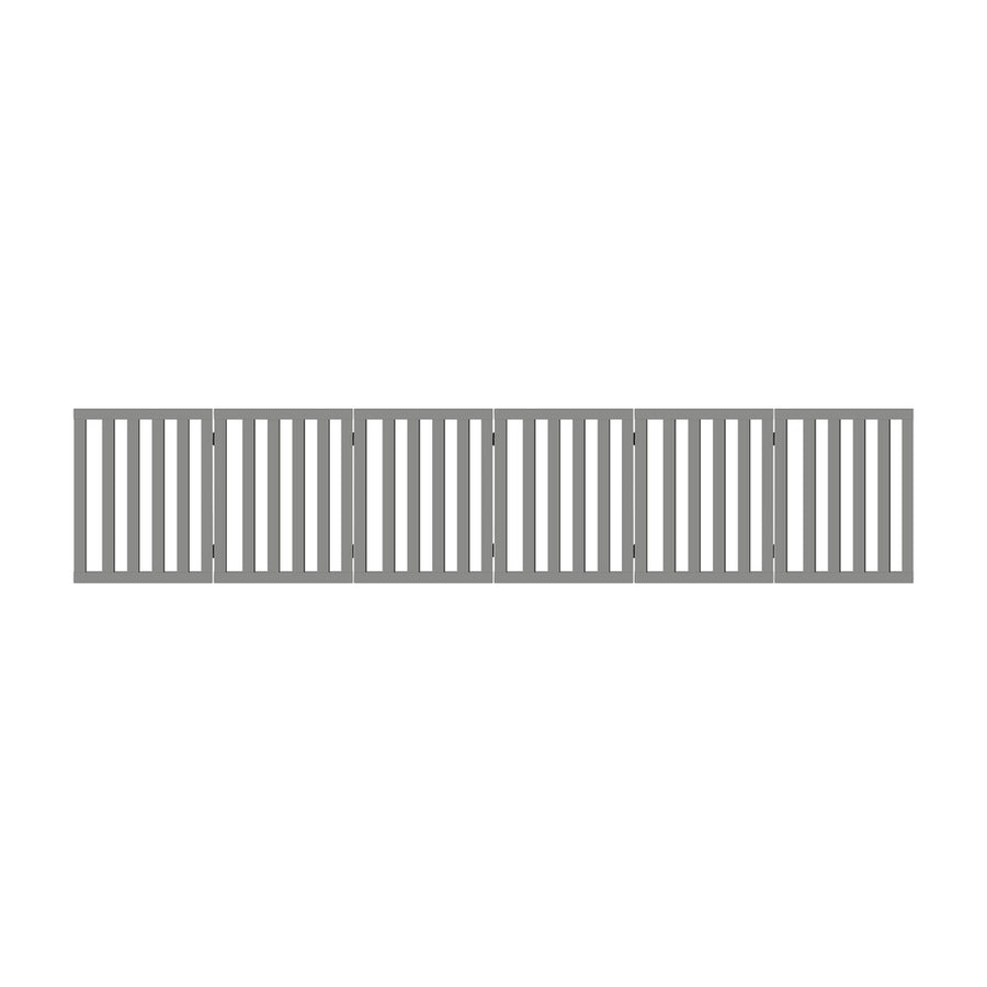Alopet Wooden Pet Gate Safety Stair Barrier 6-Panel Grey