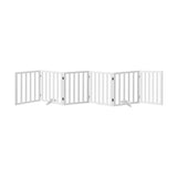 Alopet Wooden Pet Gate Dog Fence 6 Panels - Close-Up Angle