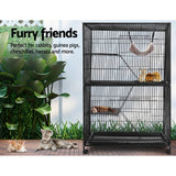 i.Pet Rabbit Cage 142cm Hutch 4 Level Bird Guinea Pig Ferret - Side View