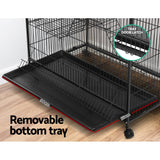 i.Pet Rabbit Cage 142cm Hutch 4 Level Bird Guinea Pig Ferret - Rear View