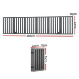 i.Pet Dog Playpen Enclosure 6 Panel Pet Fence Wooden Play Pen - Front View
