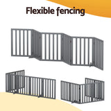 i.Pet Dog Playpen Enclosure 6 Panel Pet Fence Wooden Play Pen - Top-Down View