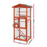 i.Pet Bird Cage 72cm x 60cm x 168cm Pet Cages Large Aviary Parrot Carrier Travel Canary Wooden XL - Front View