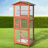 i.Pet Bird Cage 72cm x 60cm x 168cm Pet Cages Large Aviary Parrot Carrier Travel Canary Wooden XL - Low Angle