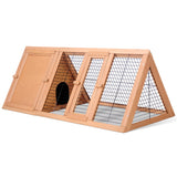 i.Pet Rabbit Hutch Chicken Coop 119cm x 51cm x 44cm Chicken Coop Large Run Wooden Cage Outdoor - Side View