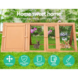i.Pet Rabbit Hutch Chicken Coop 119cm x 51cm x 44cm Chicken Coop Large Run Wooden Cage Outdoor - Top-Down View