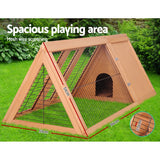 i.Pet Rabbit Hutch Chicken Coop 119cm x 51cm x 44cm Chicken Coop Large Run Wooden Cage Outdoor - Rear View
