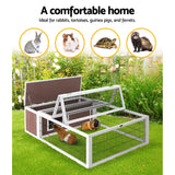 i.Pet Rabbit Hutch 124cm x 90cm x 35cm Chicken Coop Large Outdoor Wooden Run Cage House - Top-Down View
