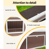 i.Pet Rabbit Hutch 124cm x 90cm x 35cm Chicken Coop Large Outdoor Wooden Run Cage House - Rear View