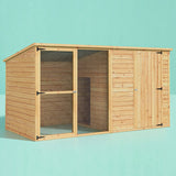 i.Pet Dog Kennel Extra Large 2.28M Wooden House Bed Outdoor Pet Puppy Cabin Log - Close-Up Angle