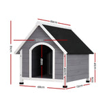 i.Pet Dog Kennel Wooden Large Outdoor House Indoor Puppy Pet Cabin Weatherproof - Front View