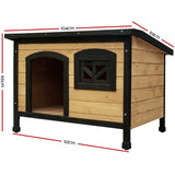 i.Pet Dog Kennel Extra Large Wooden Outdoor Indoor Puppy Pet House Cabin Crate Weatherproof - Front View