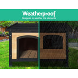 i.Pet Dog Kennel Extra Large Wooden Outdoor Indoor Puppy Pet House Cabin Crate Weatherproof - Side View