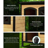 i.Pet Dog Kennel Extra Large Wooden Outdoor Indoor Puppy Pet House Cabin Crate Weatherproof - Top-Down View