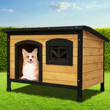 i.Pet Dog Kennel Extra Large Wooden Outdoor Indoor Puppy Pet House Cabin Crate Weatherproof - Low Angle