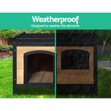i.Pet Dog Kennel Large Wooden Outdoor Indoor House Pet Puppy Crate Cabin Waterproof - Side View
