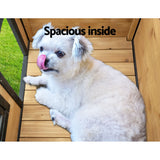 i.Pet Dog Kennel Large Wooden Outdoor Indoor House Pet Puppy Crate Cabin Waterproof - Rear View