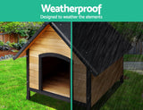 i.Pet Dog Kennel Extra Large Wooden Outdoor House Pet Puppy House XL Crate Cabin Waterproof - Side View