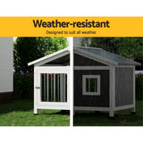 i.Pet Dog Kennel House Large Wooden Outdoor Pet Kennels Indoor Puppy Cabin Home