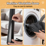 i.Pet 2in1 Dog Kennel Crate Furniture Grey Bedding Wooden House Indoor - Rear View