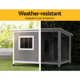 i.Pet Dog Kennel House Large Wooden Outdoor Pet Kennels Indoor Puppy Cabin Log - 45-Degree Angle