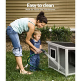 i.Pet Dog Kennel House Large Wooden Outdoor Pet Kennels Indoor Puppy Cabin Log - Close-Up Angle