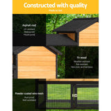 i.Pet Chicken Coop Rabbit Hutch 165cm x 43cm x 86cm Chicken Coop Large Run House Cage Wooden Outdoor - Top-Down View